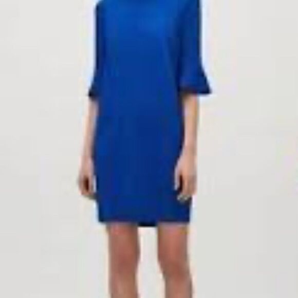 COS women’s size small Elegant Blue Women's Dress flare sleeve midi - Picture 7 of 7